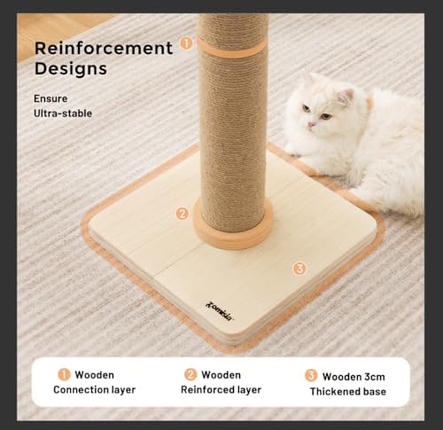 ZOMISIA 35'' Tall Cat Scratching Post for Indoor Cats Adults