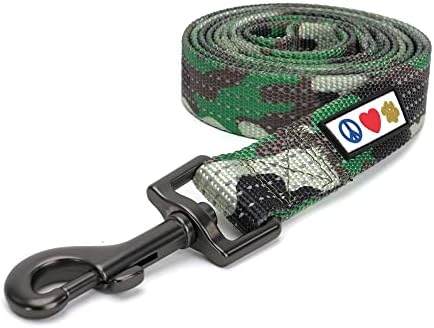 Pawtitas Camo Green Dog Leash 6 ft M/L Reflective Durable Lightweight Dog Lead for Medium or Large Dogs and Puppies