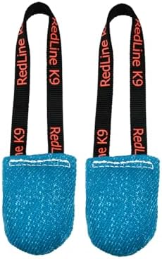 REDLINE K-9 French Linen 3" x 4" 1 Handle Pocket tug Toy Bundle of 2 (Blue)