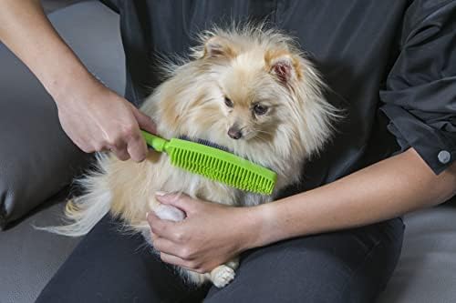 FURemover Duo Pet Hair Rubber Brush, Dual Sided to Easily Remove Fur & Lint from Clothing and Upholstery, Thick Bristles Groom Dogs and Cats, Easy to Clean, Colors May Vary (Pack of 12)
