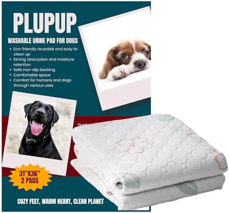 Extra Large Washable Dog Pee Pads (2 Pack), 31"x36" Reusable Waterproof Pad for Large Dogs, Super Absorbent, Non-Slip Indoor Puppy Training Mat