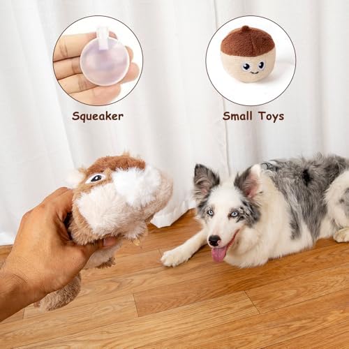 Hollypet Squeaky Hide and Seek Dog Toys for Small and Medium, Pine Cone
