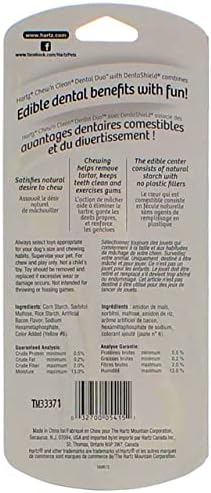 Hartz Chew N' Clean Dental Duo Dog Chew Toy Bacon Flavor, Medium 1 ea(Pack of 6)