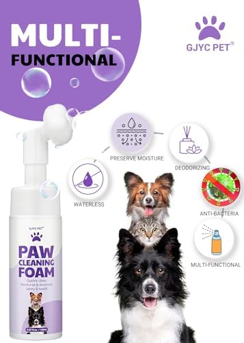 Magic Brush Paw Cleaner for Dogs & Cats, No-Rinse Foaming Pet Foot Washer with Built-in Scrubber Brush for Dirty, Muddy Paws – Suitable for Small, Medium & Large Dogs, Puppies, Kittens (5 fl oz)