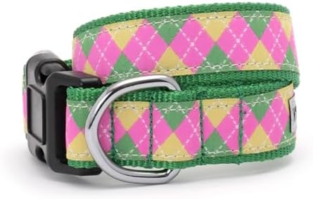 THE WORTHY DOG Summer Print, Adjustable Dog Collar,Medium Dogs, Argyle