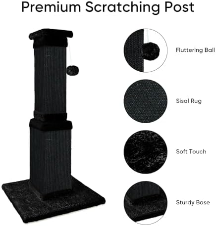 Cat Scratching Post for Indoor Cats, 32Inch Sisal Cat Scratcher