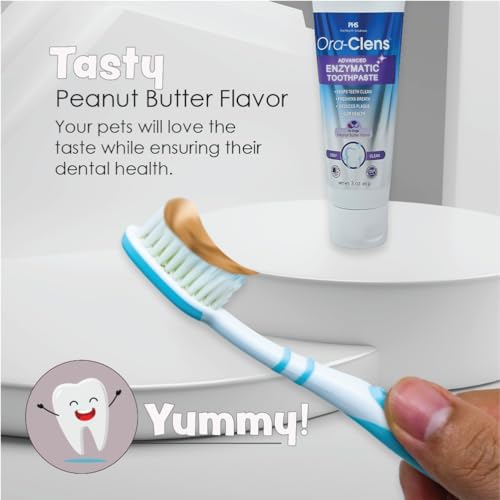 Advanced Enzymatic Toothpaste for Dogs, Peanut Butter Flavor Dog Toothpaste, Helps Clean Teeth & Freshen Breath, Supports Oral Hygiene, Dog Dental Care Toothpaste Gel, 3 oz