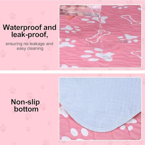 BEAUTYZOO Washable Pee Pads for Dogs,Reusable Puppy Pads Large 72x72 Pink