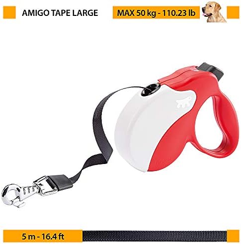 Ferplast Retractable Dog Lead Extendible Dog Leash Amigo Tape L, Extendable Tape, 5 m, max 50 kg, Lilac