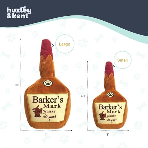 Huxley & Kent Power Plush Squeaky Dog Toy, Barker's Mark, Small