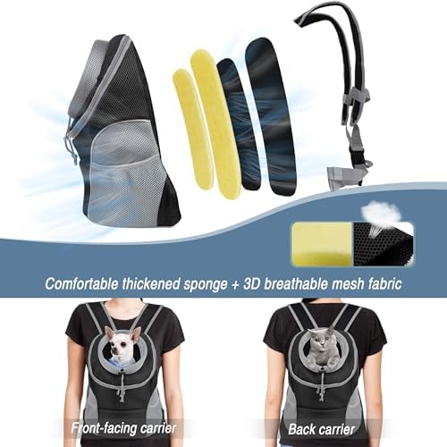 WOYYHO Pet Dog Carrier Backpack, Ventilated Small Dog Front Backpack