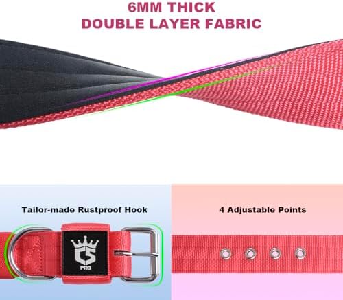 TSPRO Heavy Duty Thick Dog Collar with Metal Buckle for Large Dogs