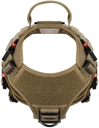 ICEFANG Tactical Dog Harness for Medium Dogs,Full Metal Buckles Dog Vest