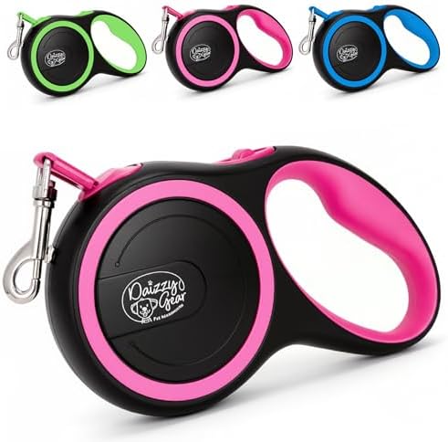 Retractable Dog Leash, 44 LBS /16FT Long, Small & Medium Dogs, Pink