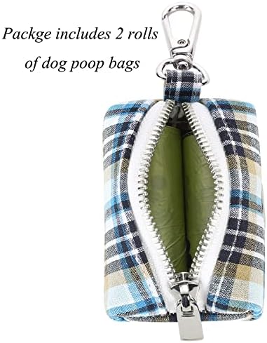 Lionet Paws Cute Dog Poop Bag Holder with Dog Poop Bag for Leash, Cotton LightBlue Dog Bag Dispenser, Matching Dog Collar