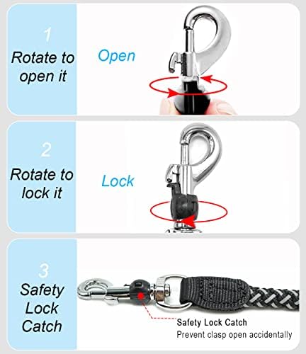 Reflective Dog Leash 2/3/4/6/10ft Braided 1/2" Strong Nylon Rope