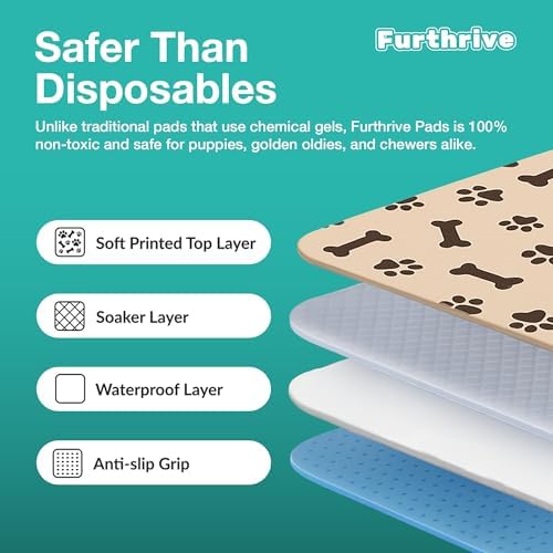 Furthrive Washable Pee Pads for Dogs with Pheromone Attraction, Reusable