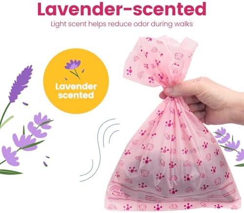 Dog Poop Bags, Guaranteed Leak Proof and Extra Thick Poop Bag Rolls for Dogs, Lavender Scented Pet Waste Bags Made from 70% Certified Recycled Plastic, 270 Count, Pink