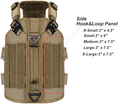 ICEFANG No Pull Tactical Dog Harness for X-Small Dogs,Adjustable Dog Vest