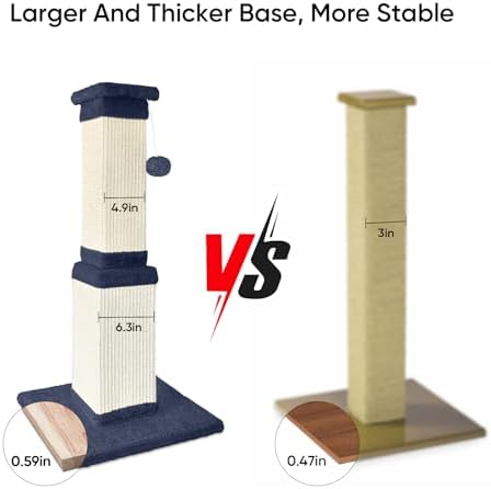 Cat Scratching Post for Indoor Cats, 32Inch Sisal Cat Scratcher