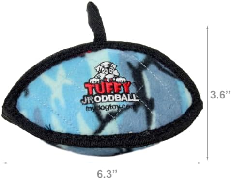 TUFFY -World's Tuffest Soft Dog Toy-Ultimate Odd Ball-Multiple Layers. Made Durable, Strong & Tough. Interactive Play (Tug, Toss & Fetch). Machine Washable & Floats. (Junior, Camo Blue)