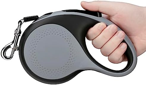 Heavy Duty Retractable Dog Leash,16 ft Dog Walking Leash for Small Medium Dogs up to 55 lbs, Tangle Free. (Medium, Grey)