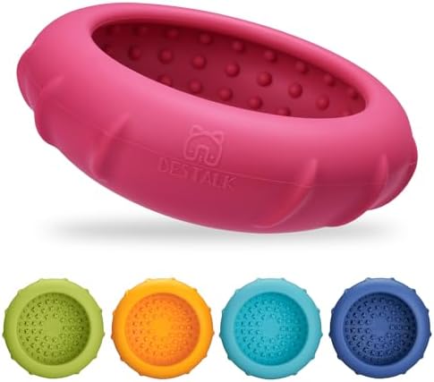 Dog Lick Bowl, Bestalk Wobbly Freeze Bowl Enrichment Feeder for Dogs, Anxiety Relief Lick Mat Puzzle Toy for Distraction, BPA Free Silicone, Dishwasher Safe(Rose,L)