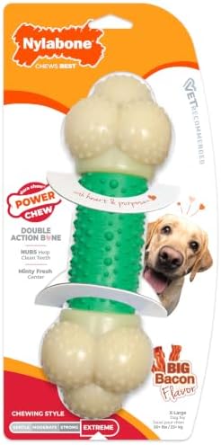 Nylabone Power Chew Double Action Barbell Bone Dog Chew Toy, X-Large
