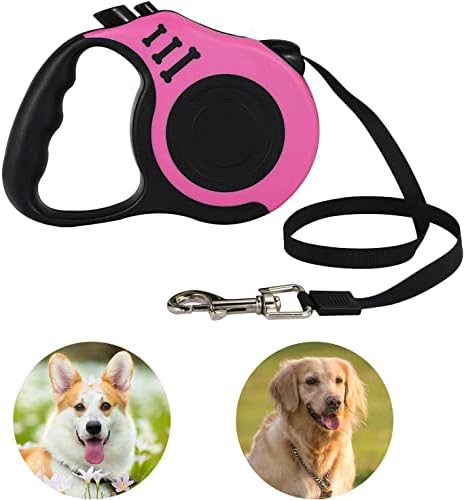 Retractable Dog Leash, 16FT Heavy Duty Dog Leash, Pink