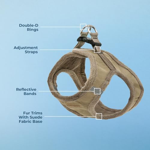 Voyager Step-in Plush Dog Vest Harness -Latte Suede, X-Small