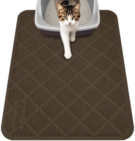 Conlun Cat Litter Mat Litter Trapping Mat, 24" x 17" Brown