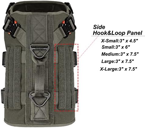 ICEFANG No Pull Tactical Dog Harness for Large Dogs,Adjustable Dog Vest