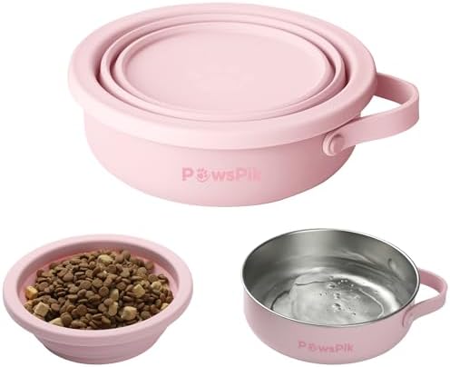 PawsPik 2-in-1 Travel Dog & Cat Bowl – Collapsible BPA-Free Silicone