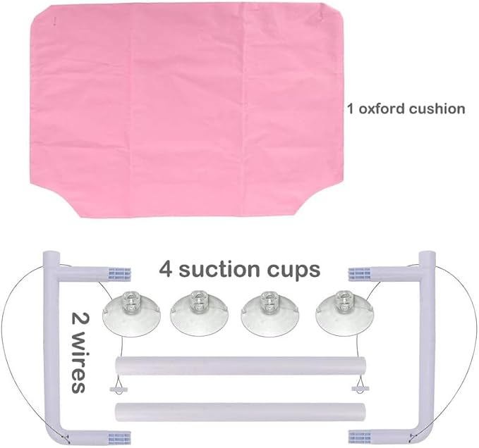 Pink Cat Window Perch Suction Cups Cat Window Hammock | Space Saving Window Seat for Cats Inside