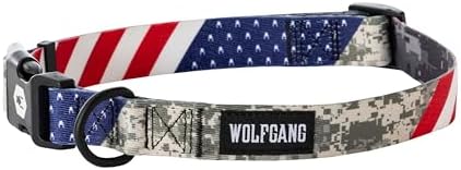 Wolfgang Heavy Duty, Adjustable Dog Collar with Quick Release Nylon Buckle for Walking & Training, DigitalDog Print, Small