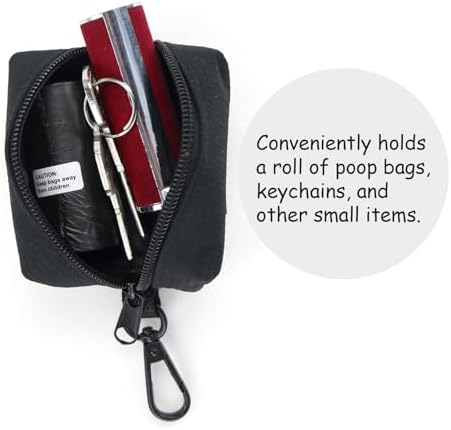 Wagtime Club Dog Poop Bag Holder for Leash (Black 2 Packs)