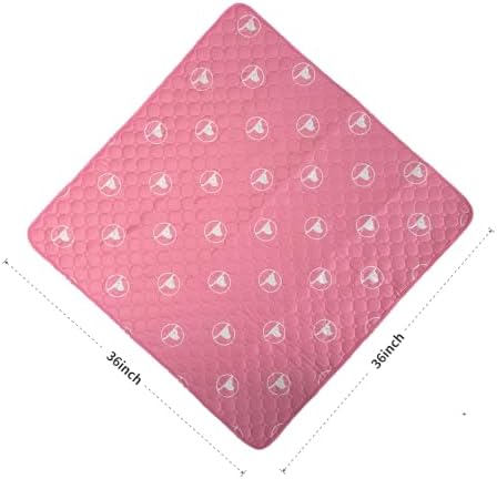 PJYuCien 36"x36" Reusable Playpen Training Pad for Puppies, Pink
