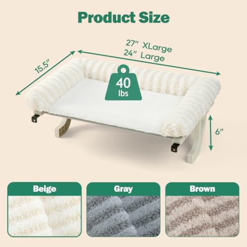 Zakkart Mellow 3-Sided Cat Perch for Windowsill, Dual-Mount (Beige, XL)