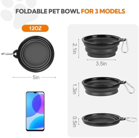 Collapsible Dog Bowl for Travel,2-Pack 12oz Pet Portable Water Food Bowls