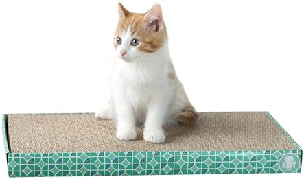 Kitty City Cat Scratcher– 2-Pack Durable Corrugated Cardboard Scratch Pads with Catnip – Double-Sided for Longer Use, Cat Claw Maintenance & Furniture Protection - Size: 10" x 18"