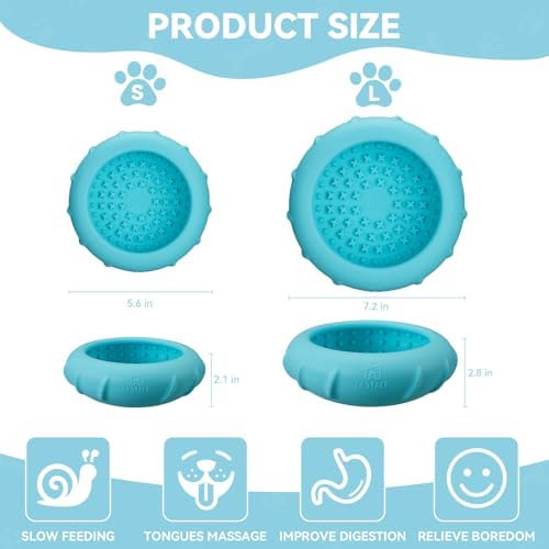 Dog Lick Bowl, Bestalk Wobbly Freeze Bowl Enrichment Feeder for Dogs, Anxiety Relief Lick Mat Puzzle Toy for Distraction, BPA Free Silicone, Dishwasher Safe(Teal,S)