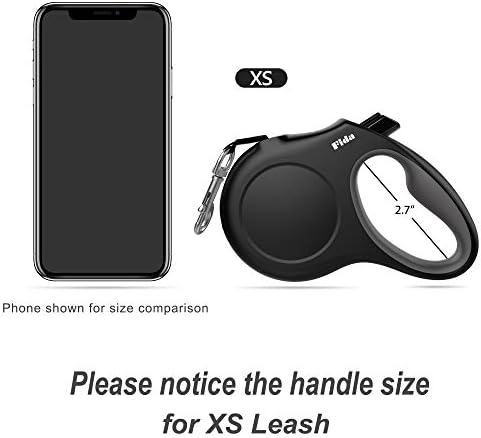 Fida Retractable Dog Leash with Dispenser and Poop Bags, 10 ft, Black