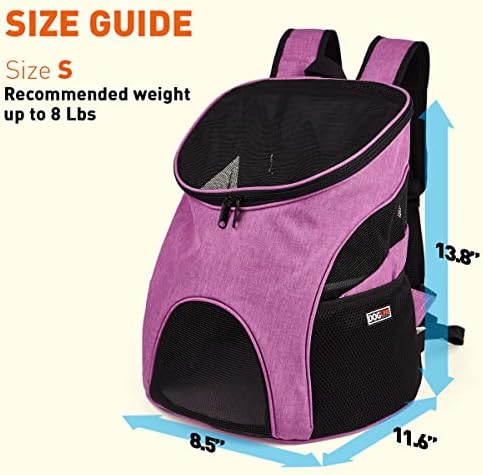 Dogline Front and Backpack for Dogs/Cats - Two Sizes - Airline Approved - Small, Pink