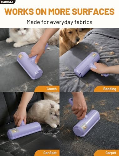 ORDORA Pet Hair Remover Roller, Reusable Lint Roller for Dog and Cat Hair