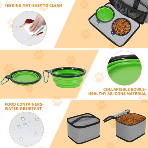 TORIBIO Large Dog Travel Bag for Supplies with Food Bowl