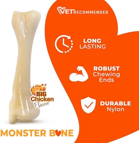 Nylabone Power Chew Monster Bone Dog Chew Toy, Chicken Flavor, XX-Large