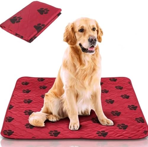 Reusable Dog Pee Pads, Waterproof Training Pads for Dogs, Dog Pee Pad Urine Mat for Pet Dogs Cats(70*80cm-Red)