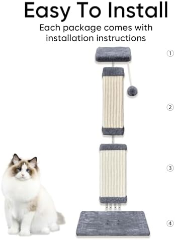 Cat Scratching Post for Indoor Cats, 32Inch Sisal Cat Scratcher