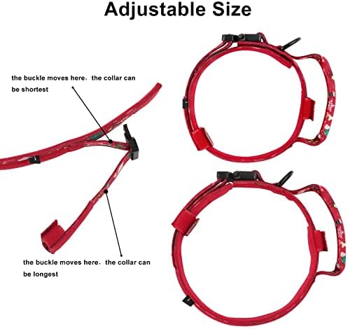 DAGANXI Christmas Tactical Dog Collar, Adjustable Military Training Nylon Dog Collar with Control Handle and Metal Buckle for Medium and Large Dogs, with Patches and Airtags Case (M, Christmas red)