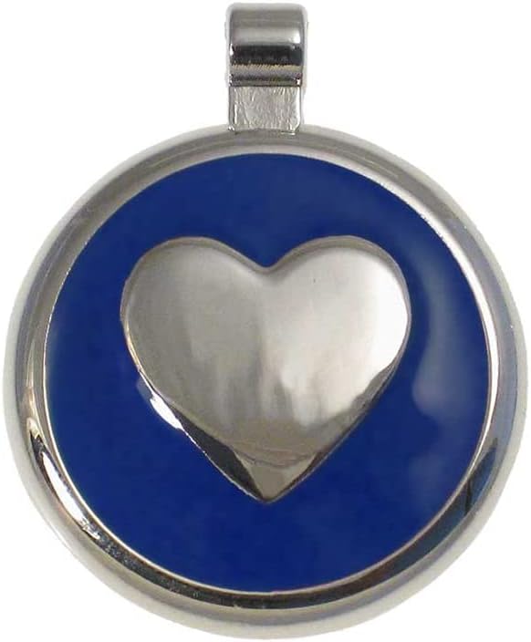 LuckyPet Heart Jewelry Pet ID Tag for Cats and Dogs, Personalized Engraving on The Back Side, Large Blue Heart